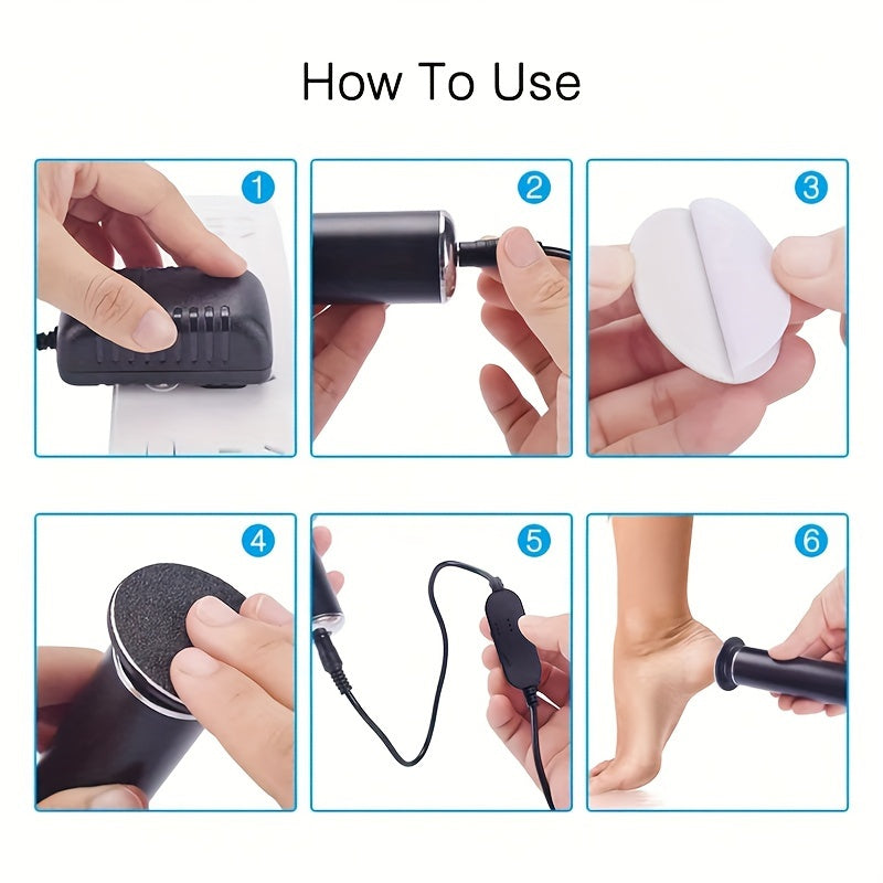60-Piece Replacement Sandpaper Electric Foot Grinder