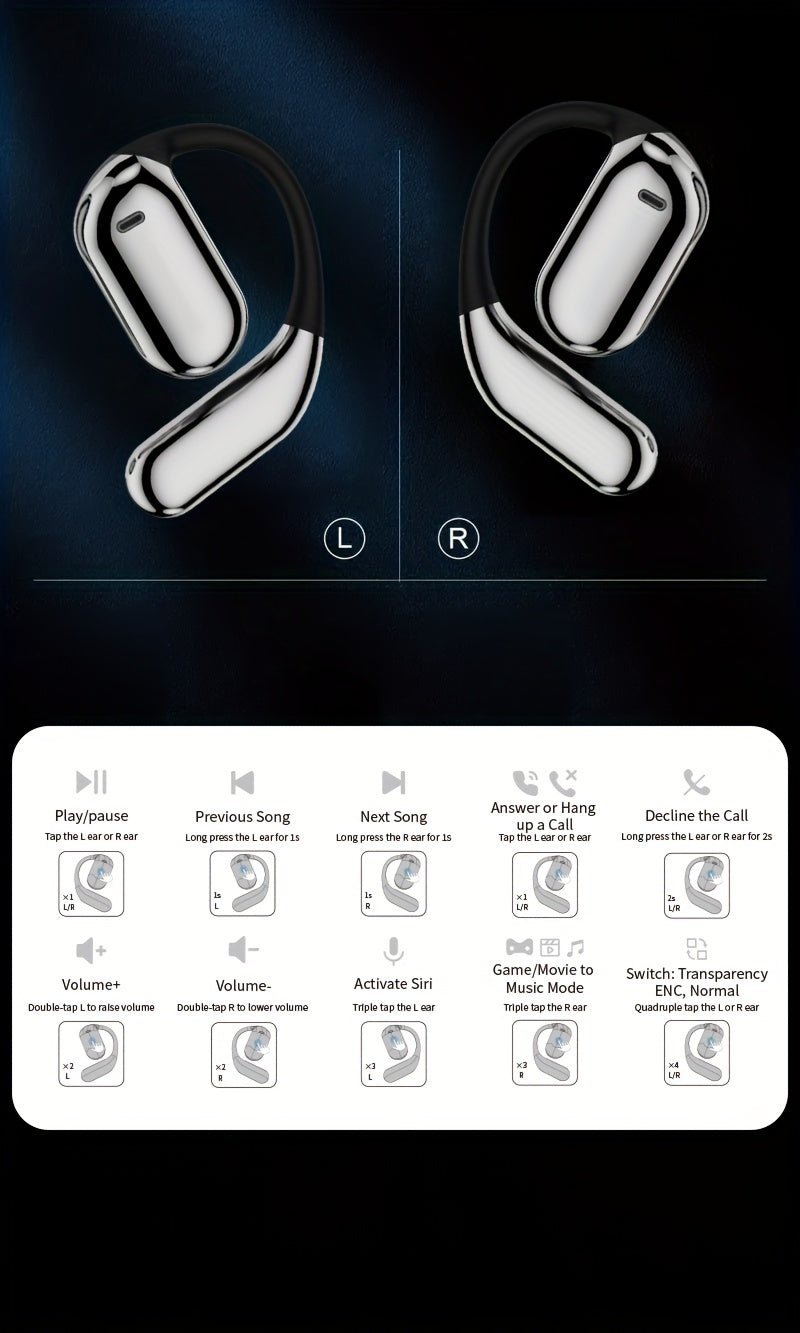 Mosyxe ENC Call Noise Reduction Listen Touch Screen Control Earbuds