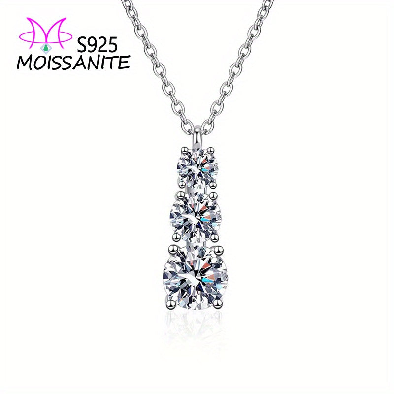 925 Sterling Silver 1.8ct Moissanite Necklace For Men And Women