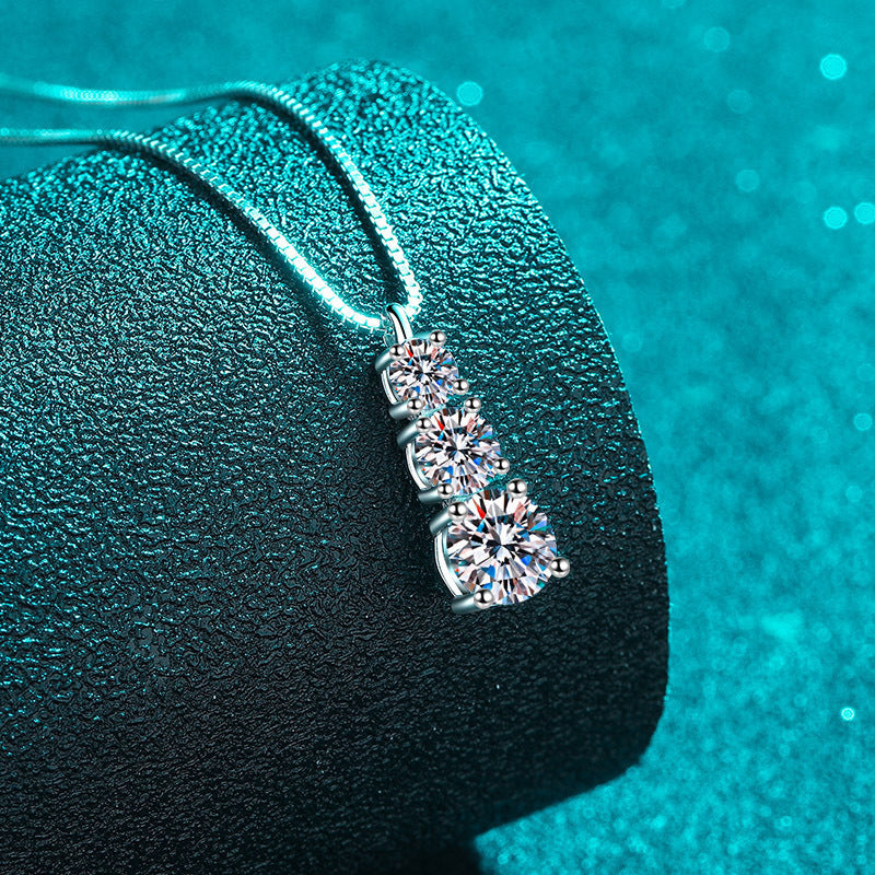 925 Sterling Silver 1.8ct Moissanite Necklace For Men And Women