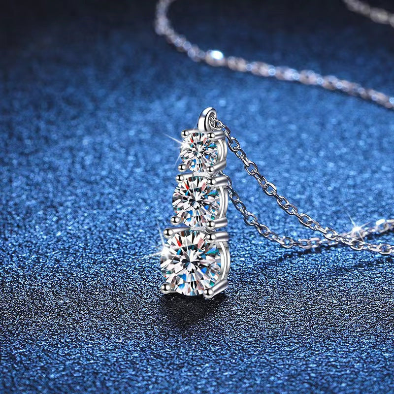 925 Sterling Silver 1.8ct Moissanite Necklace For Men And Women