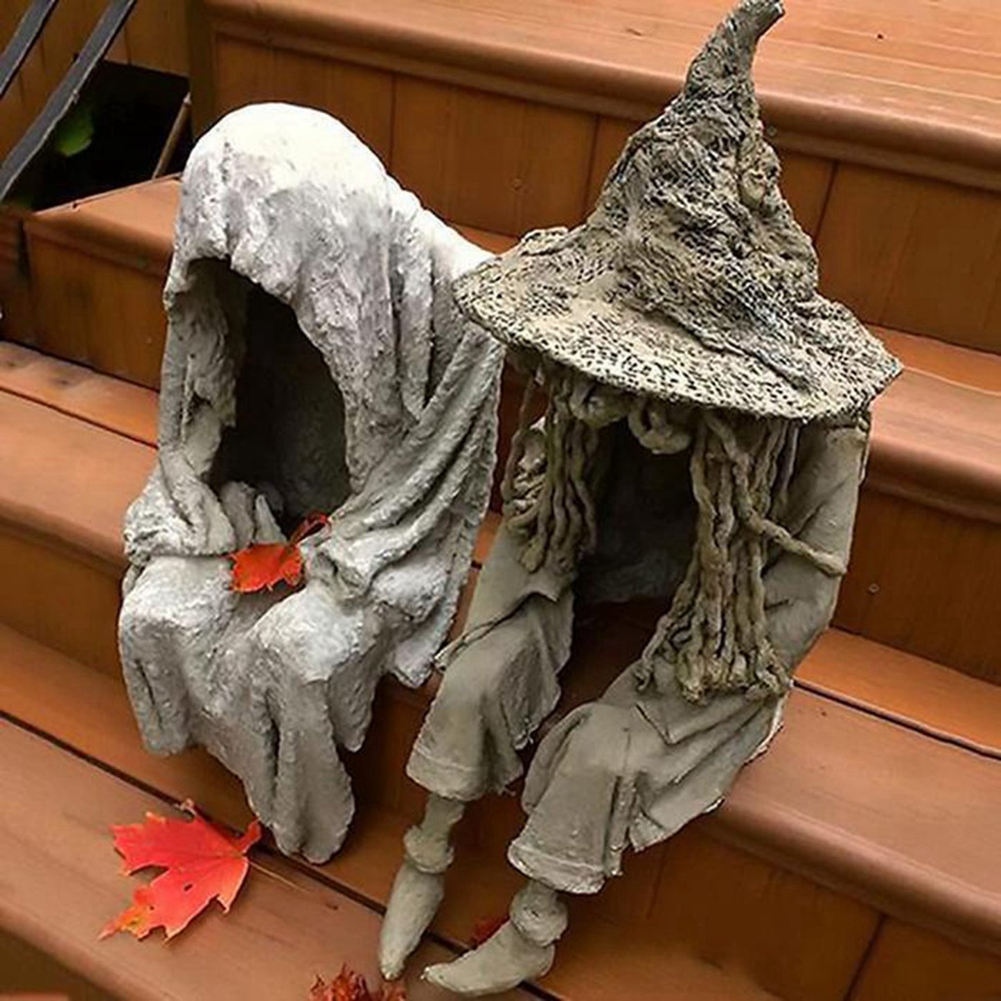 Solar Witch Figurine Light Outdoor Decoration
