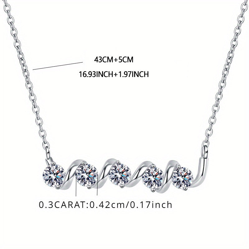 Sterling silver 1.5 carat Moissanite necklace