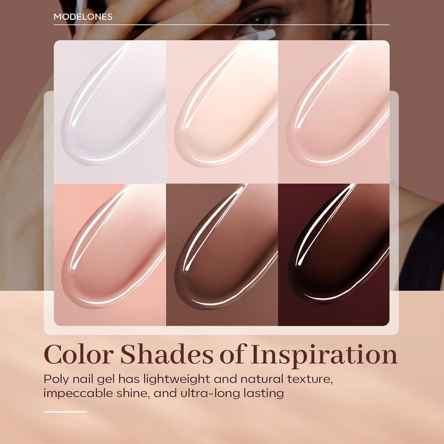 Modelones Poly Nail Gel, 6 Colors Nude Skin Tones