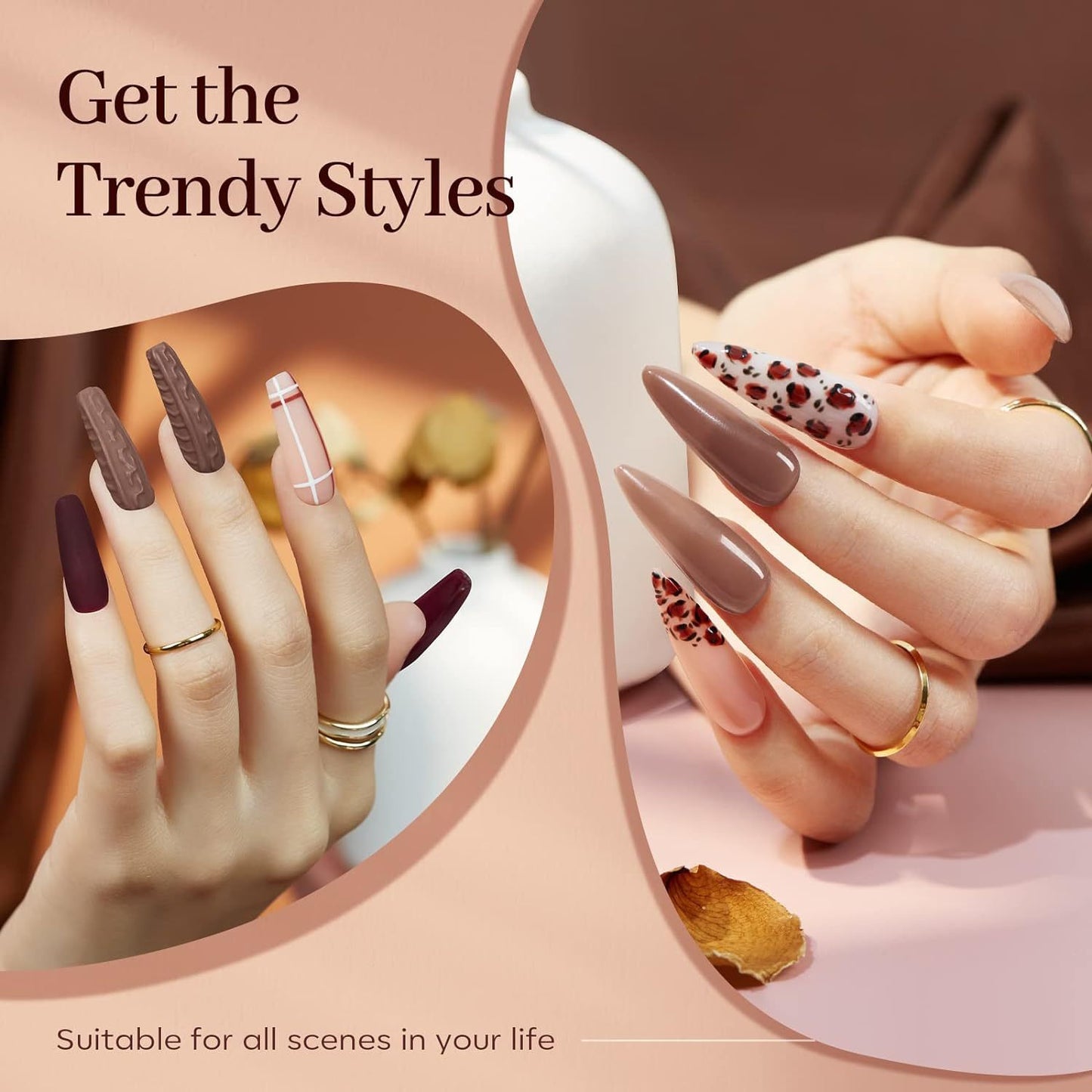 Modelones Poly Nail Gel, 6 Colors Nude Skin Tones