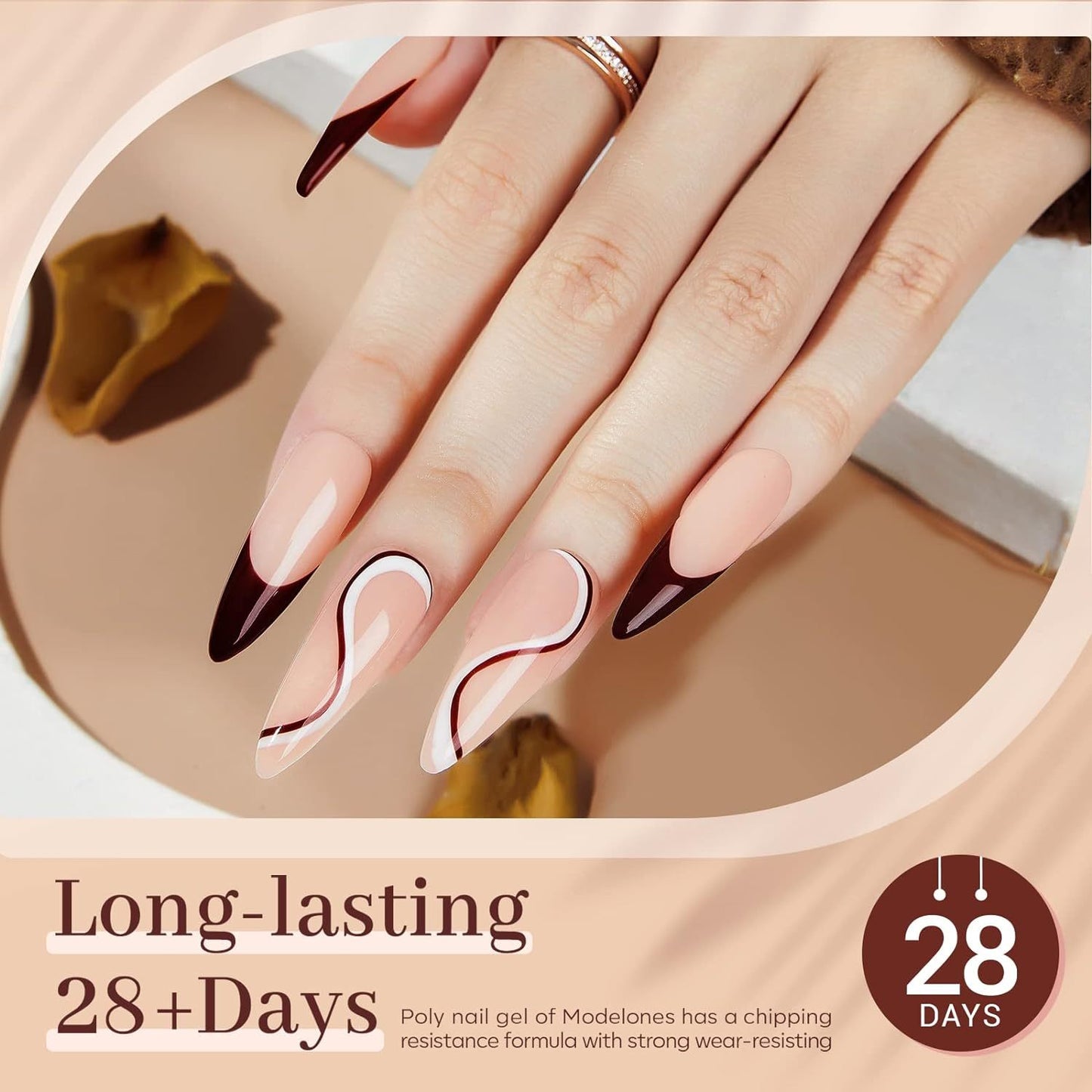 Modelones Poly Nail Gel, 6 Colors Nude Skin Tones