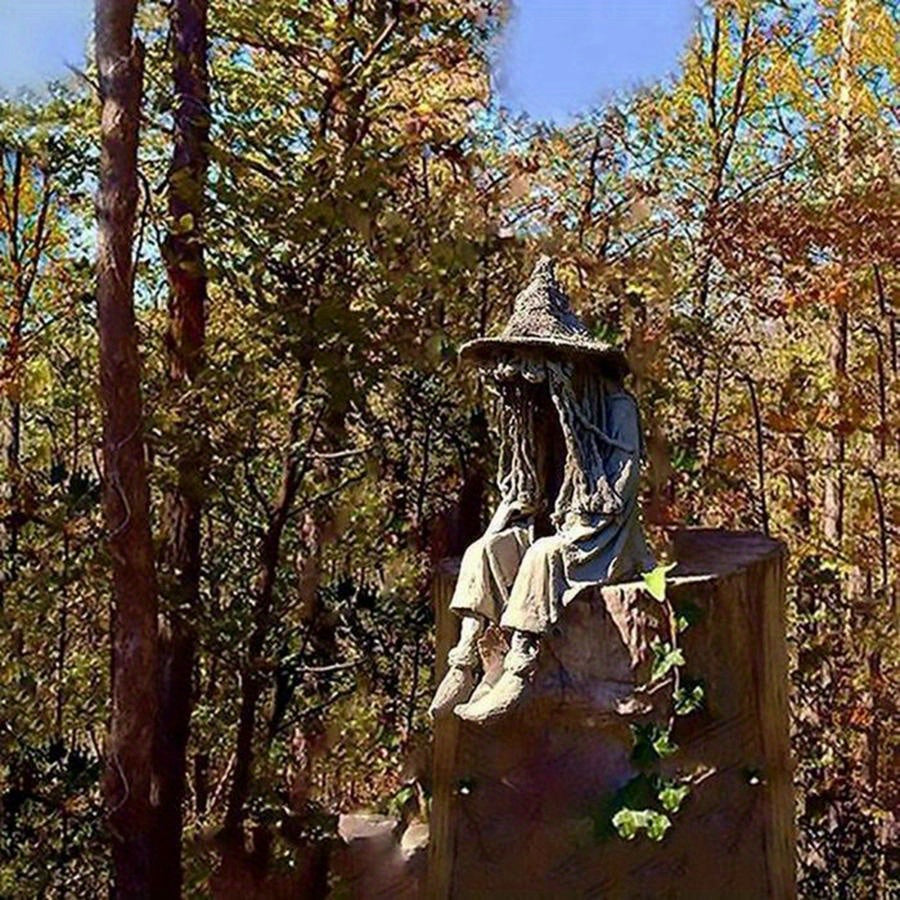Solar Witch Figurine Light Outdoor Decoration