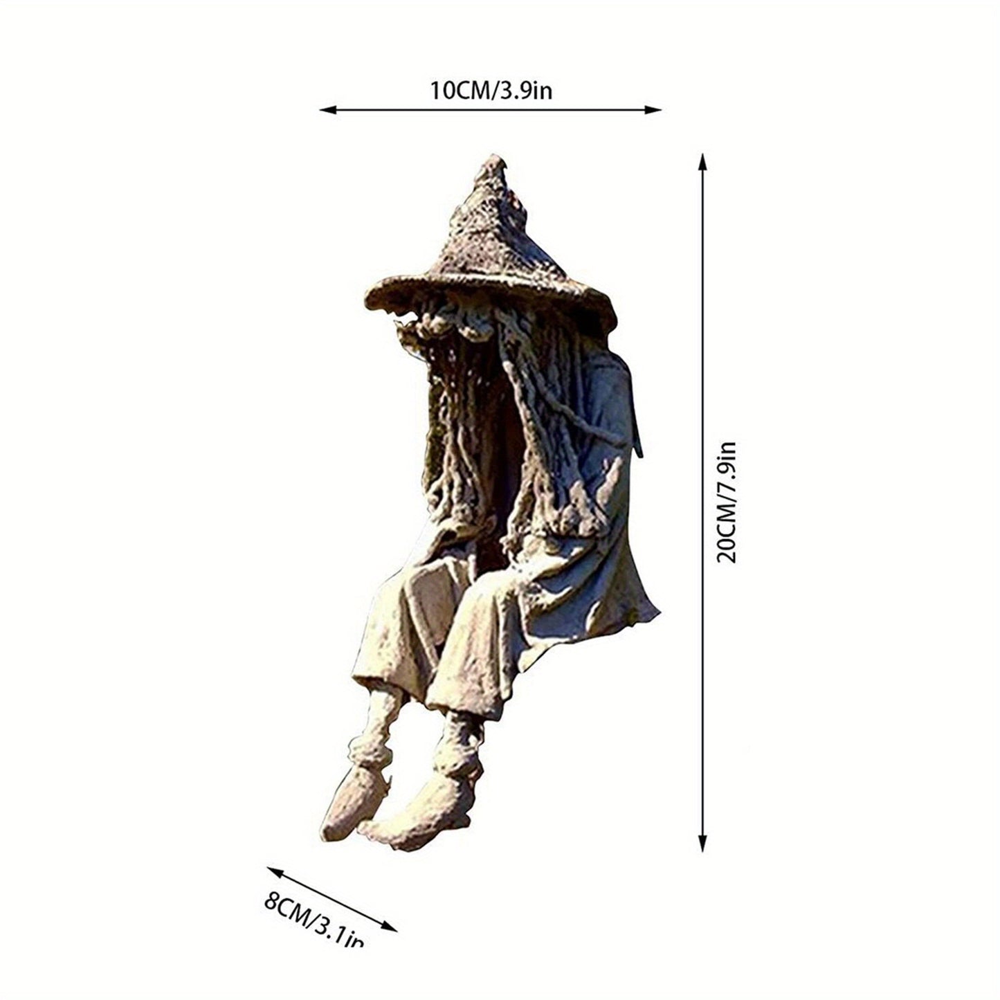Solar Witch Figurine Light Outdoor Decoration