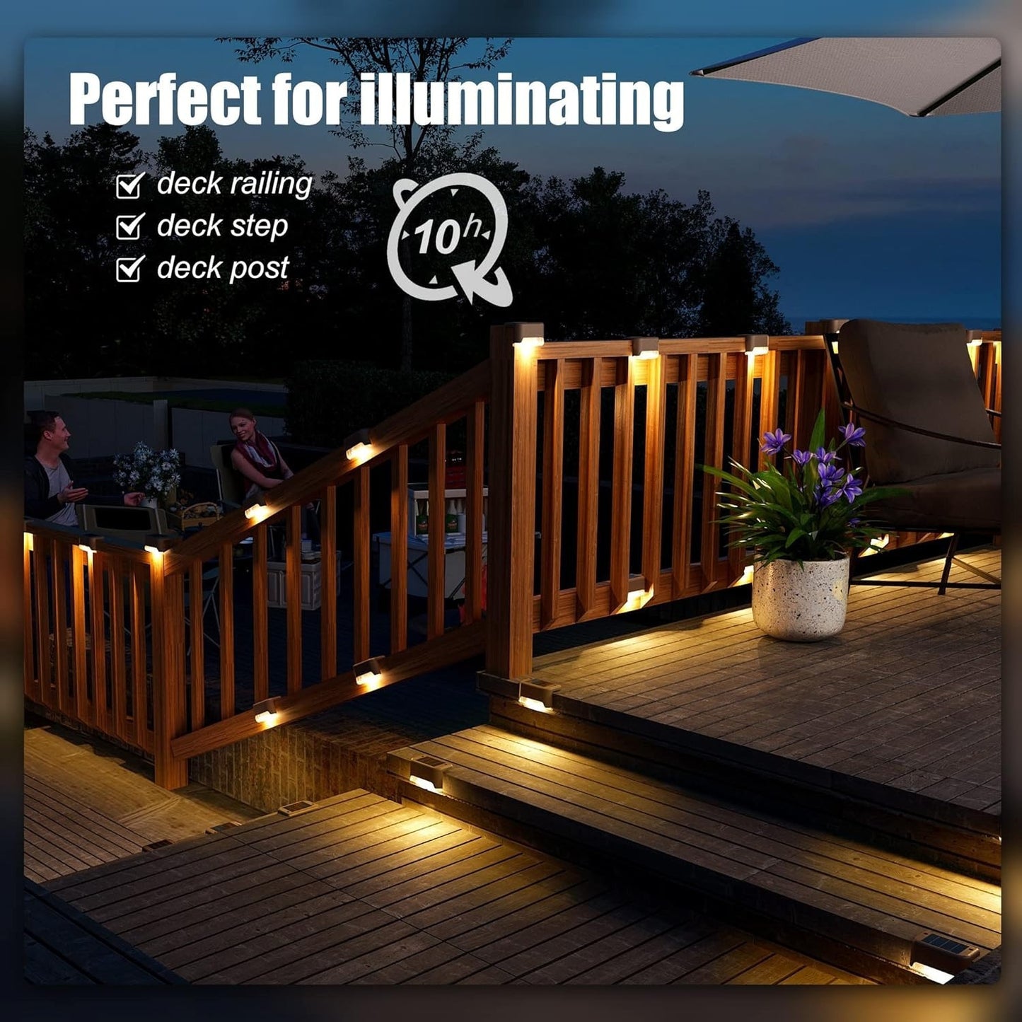 Solar Deck Lights Outdoor 16 Pack