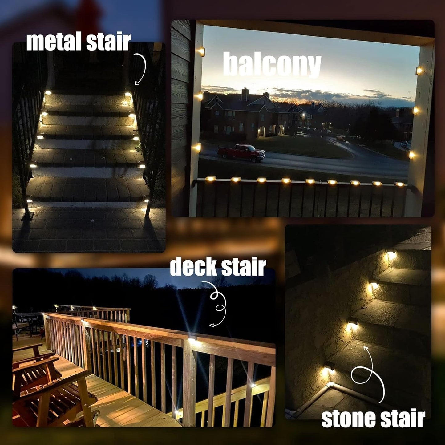 Solar Deck Lights Outdoor 16 Pack