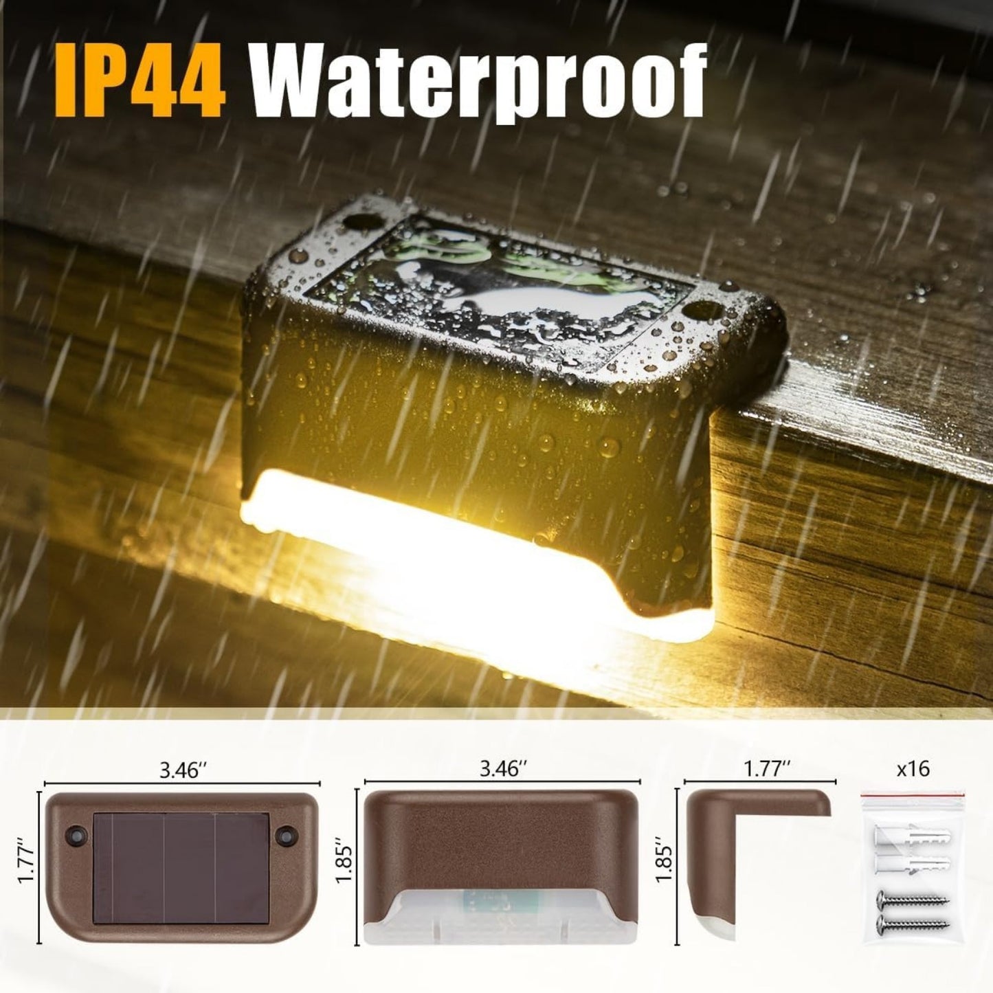 Solar Deck Lights Outdoor 16 Pack