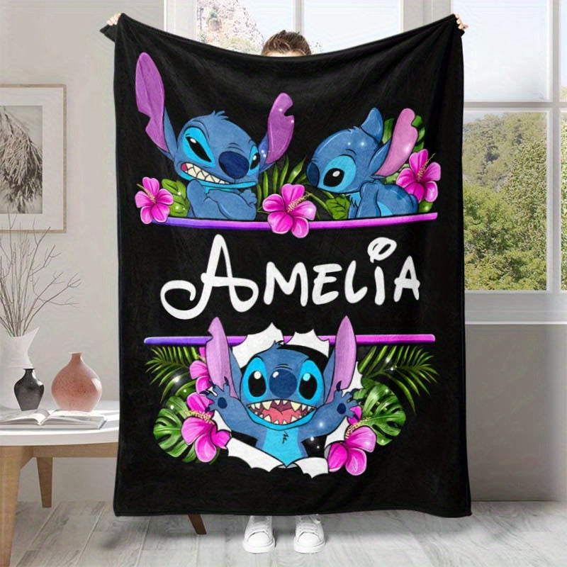 Customizable Stitch Character Design Throw Blanket