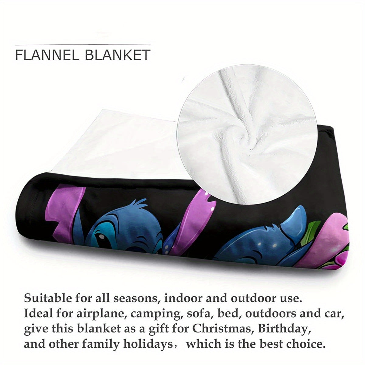 Customizable Stitch Character Design Throw Blanket