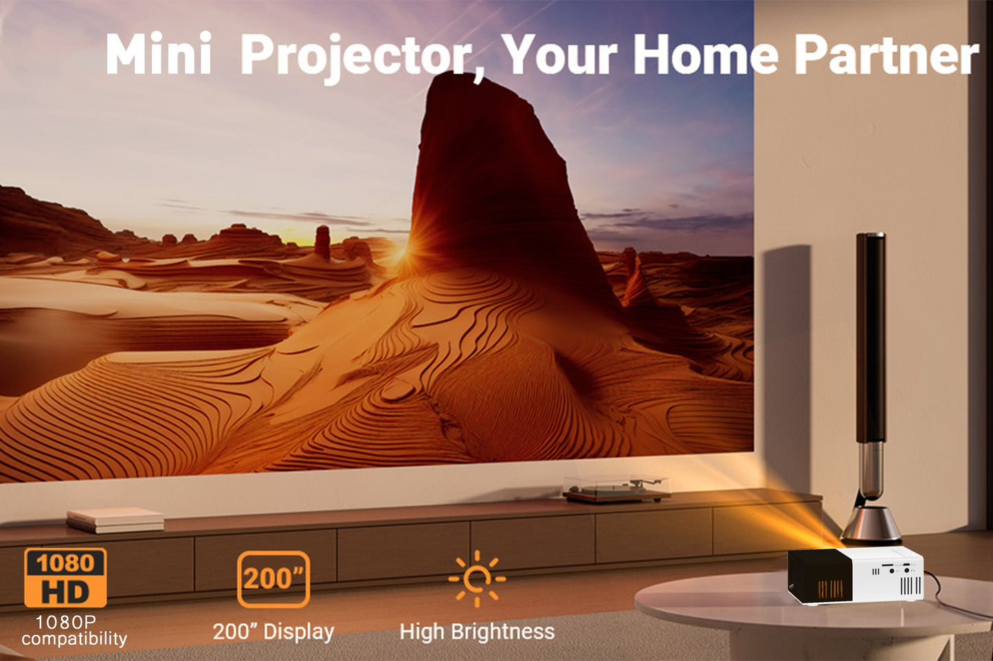 2024 Newest Model Portable Outdoor Projector, Compatible