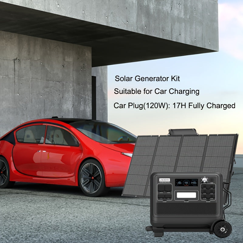 Nurzviy Portable Power Station 2400W With 400W Foldable Solar Panel