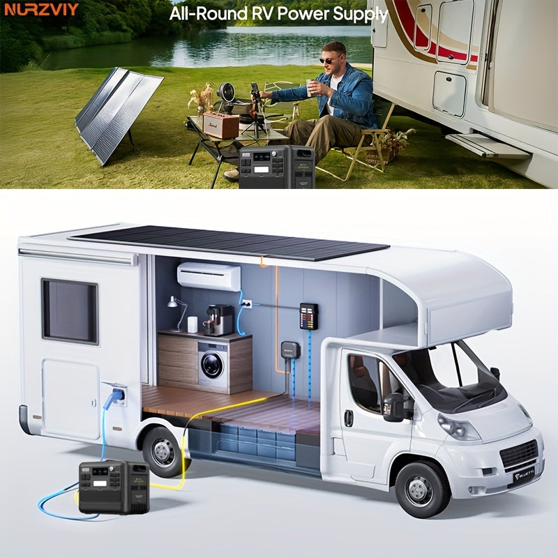 Nurzviy Portable Power Station 2400W With 400W Foldable Solar Panel