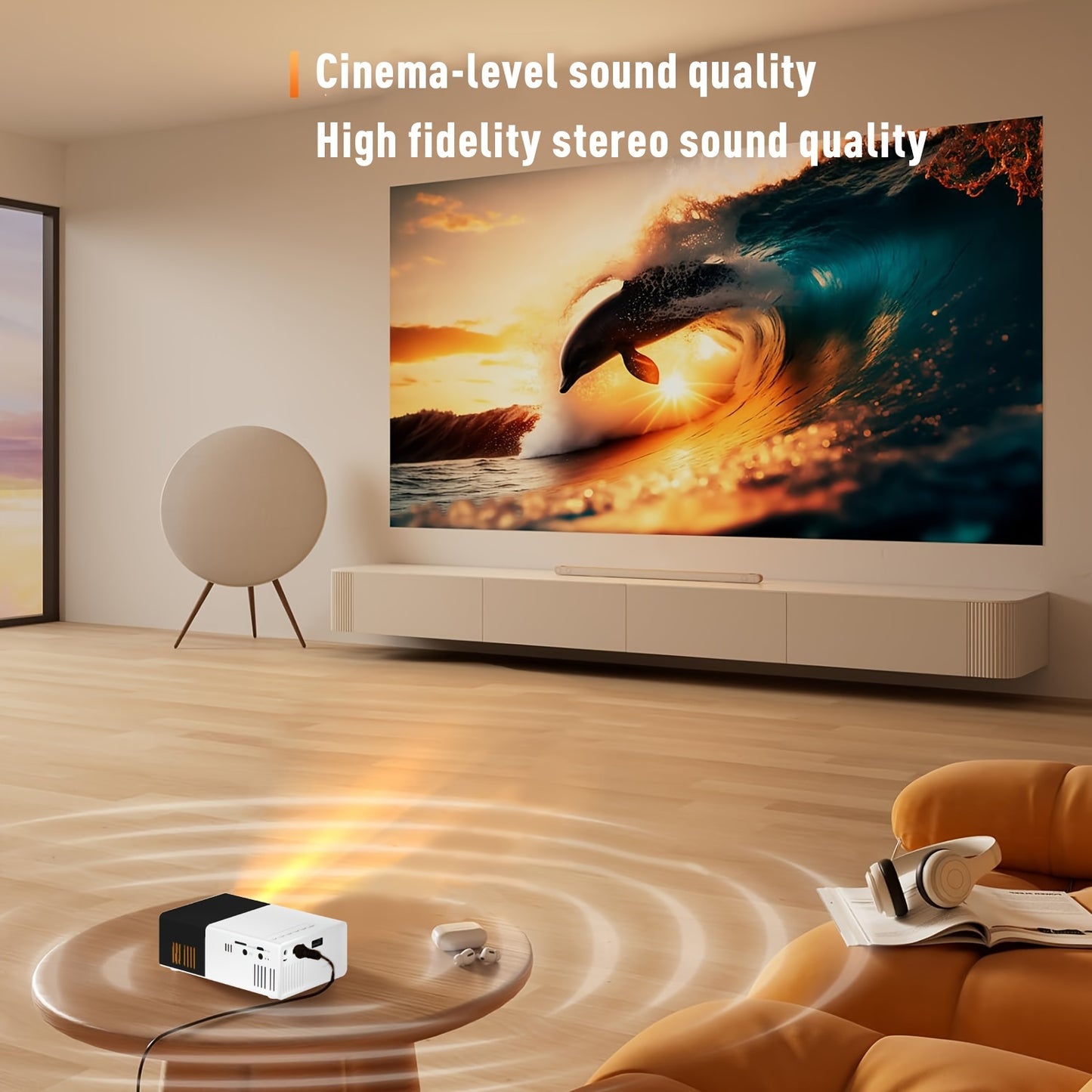 2024 Newest Model Portable Outdoor Projector, Compatible