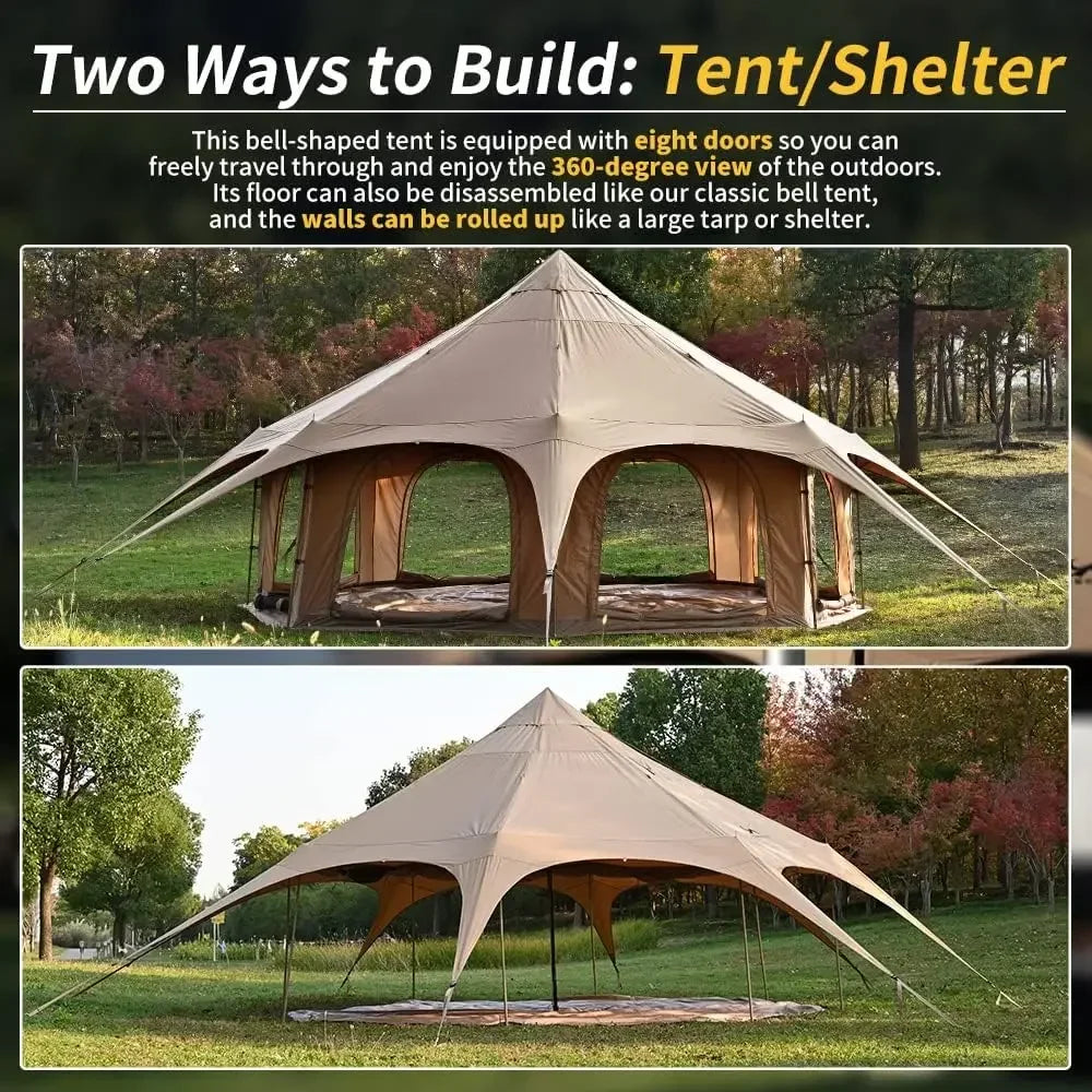 MC TOMOUNT Canvas Tent Bell Tent 16.4ft*High9.2ft