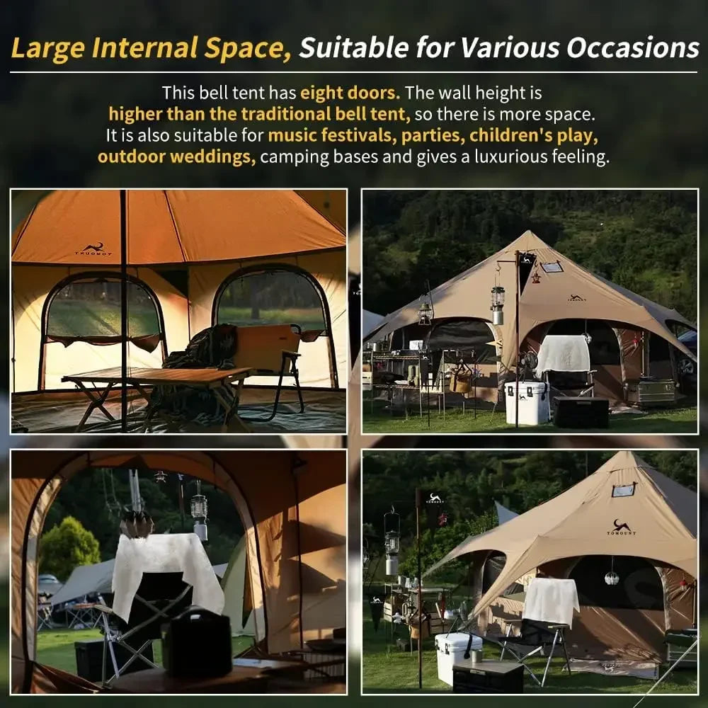 MC TOMOUNT Canvas Tent Bell Tent 16.4ft*High9.2ft