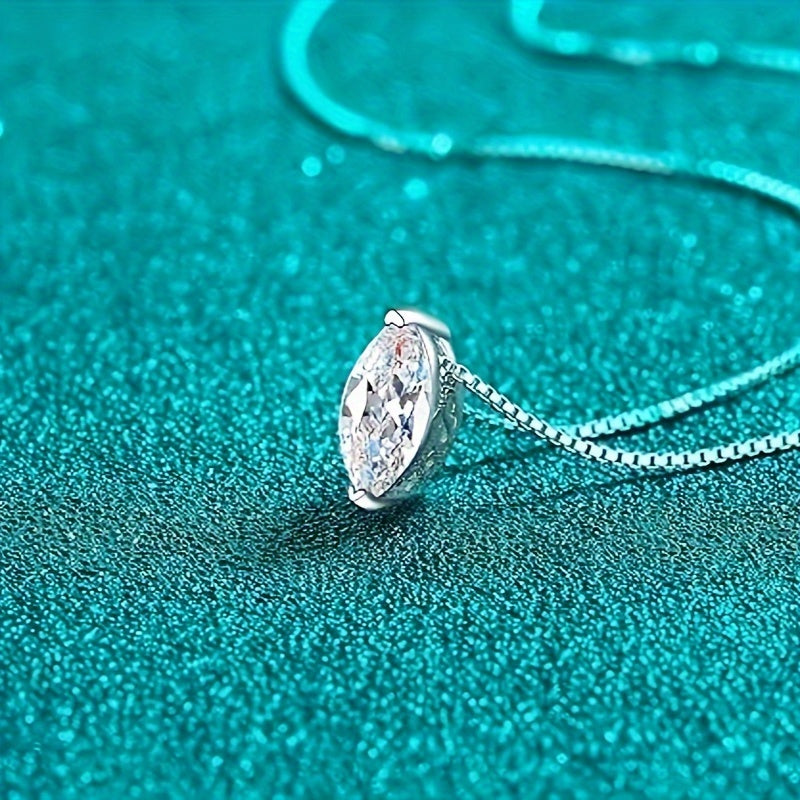 Lady Moissanite Water Drop Necklace, 925 Sterling Silver