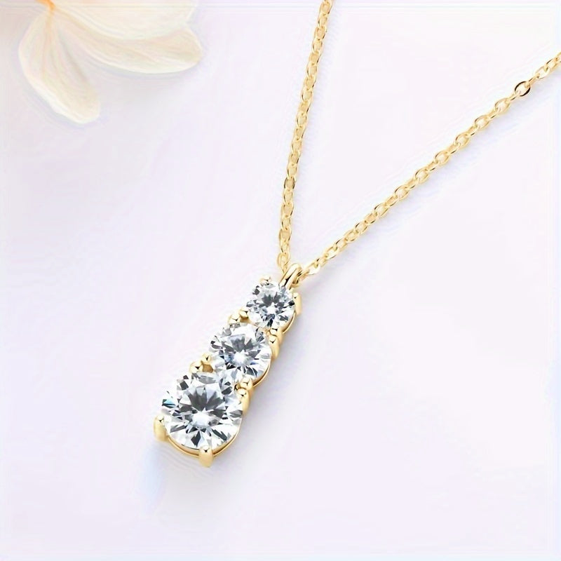 925 Sterling Silver 1.8ct Moissanite Necklace For Men And Women