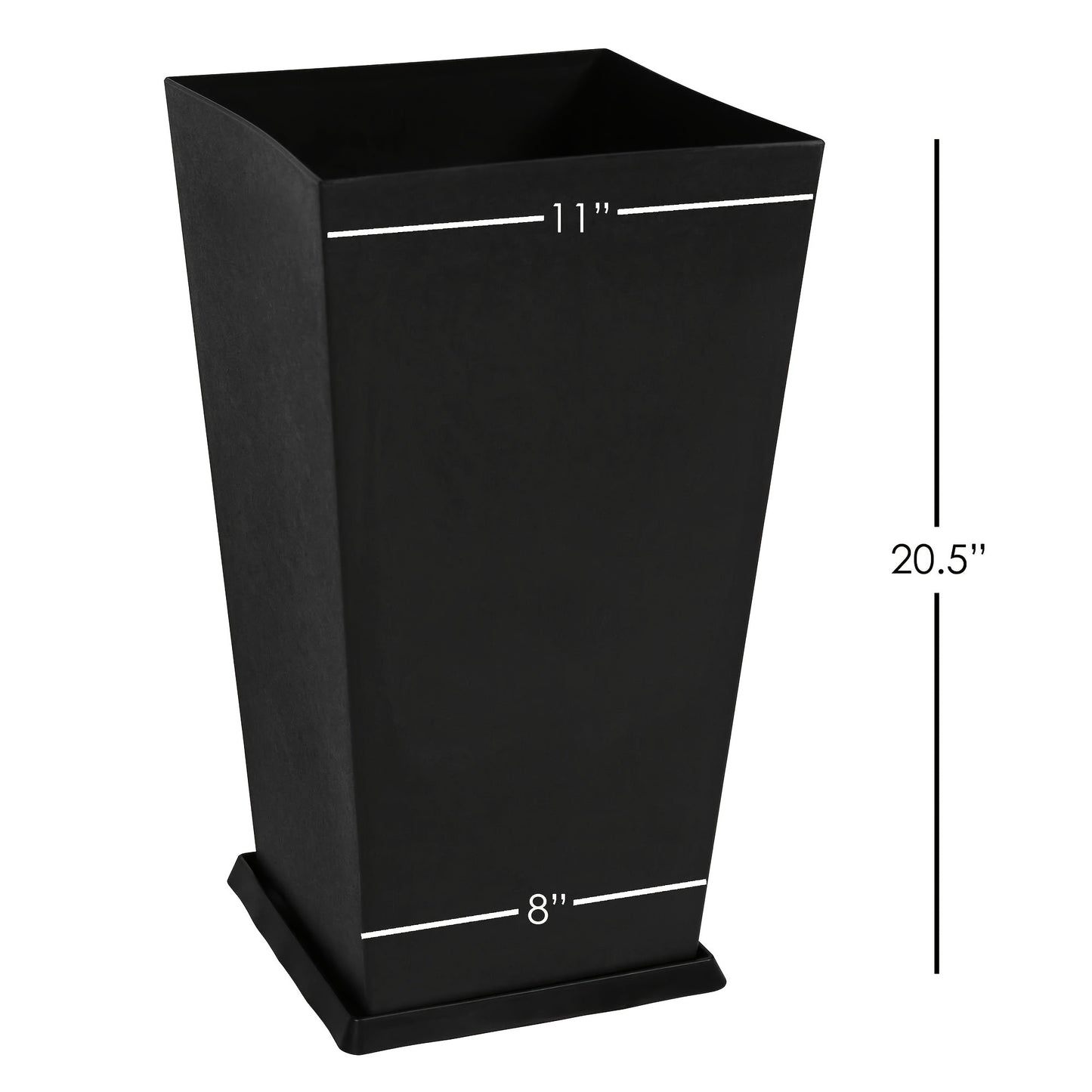 Plastic tall planter pot, black