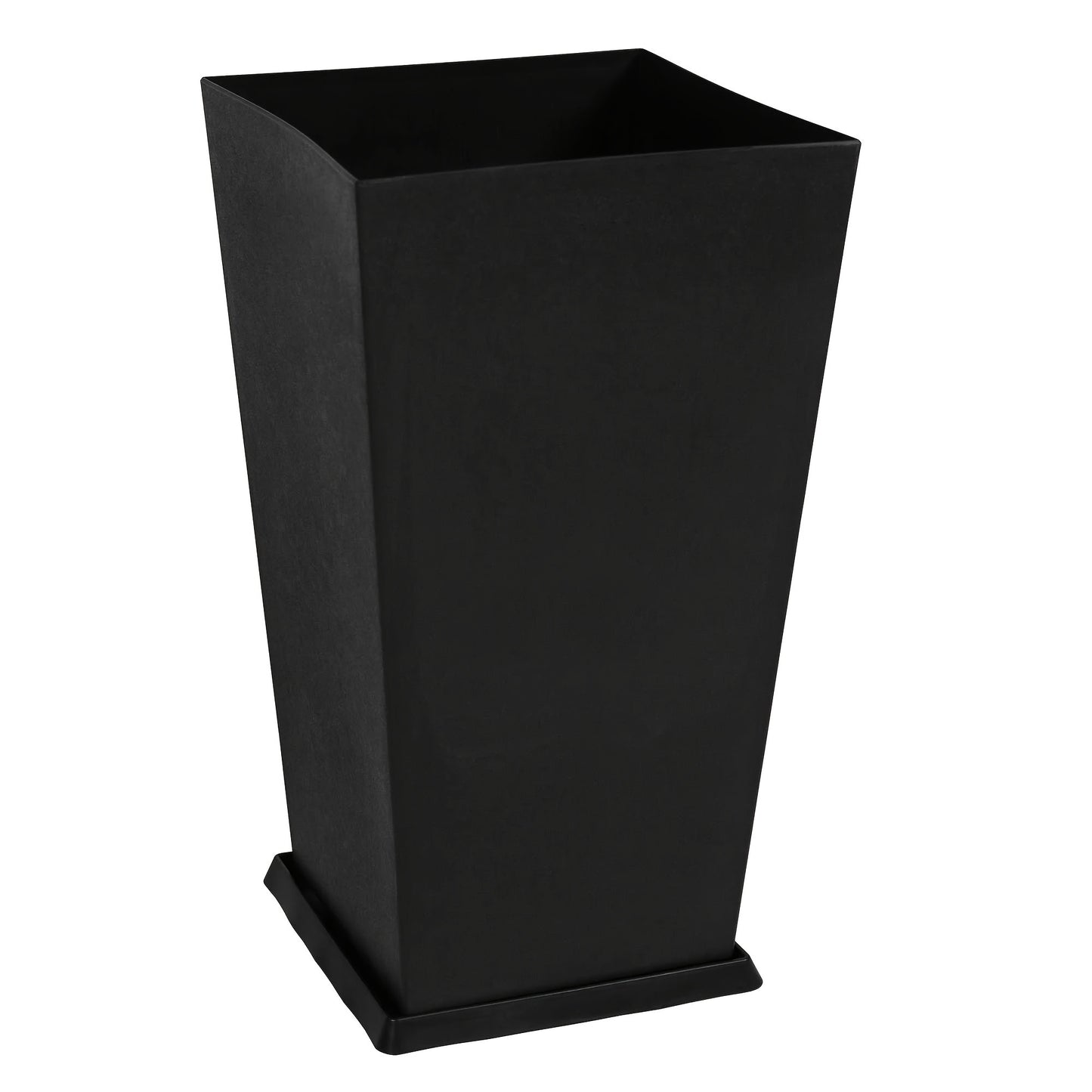 Plastic tall planter pot, black