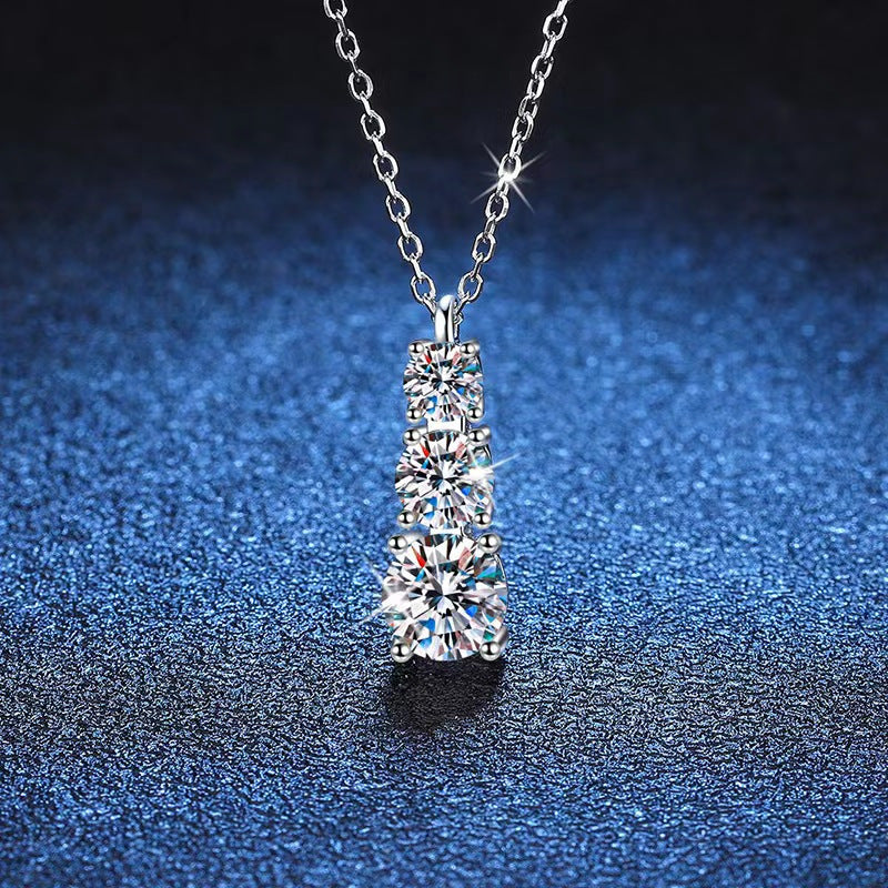 925 Sterling Silver 1.8ct Moissanite Necklace For Men And Women