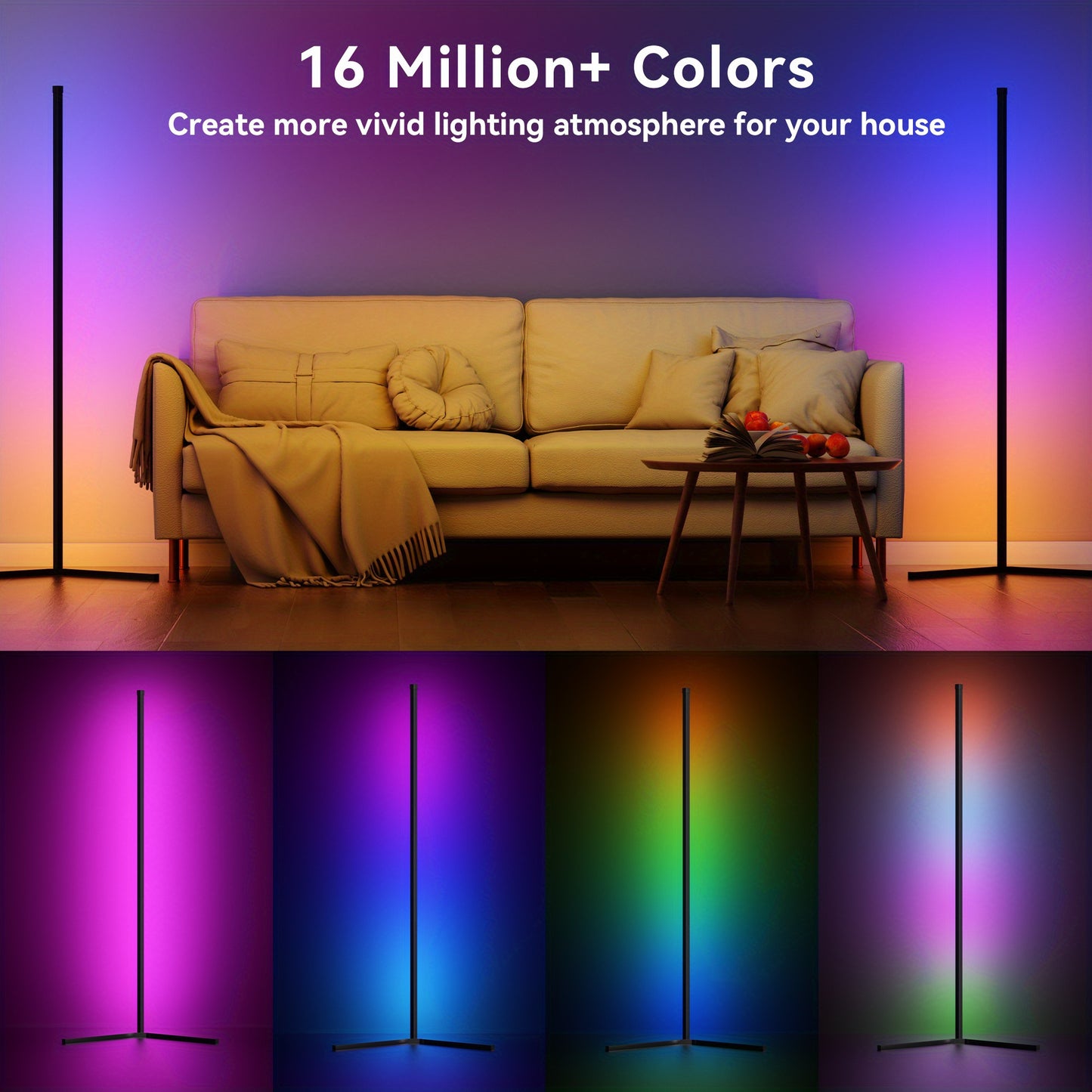 LED 1 or 2 Pack Corner Floor Lights
