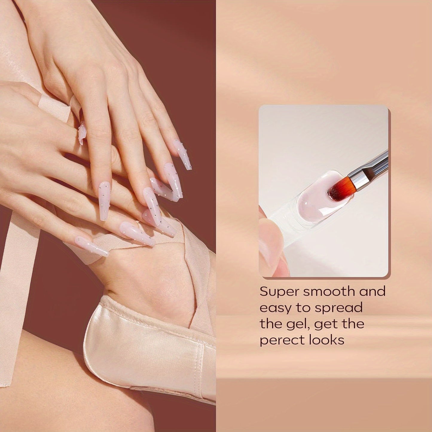 Modelones Poly Nail Gel, 6 Colors Nude Skin Tones