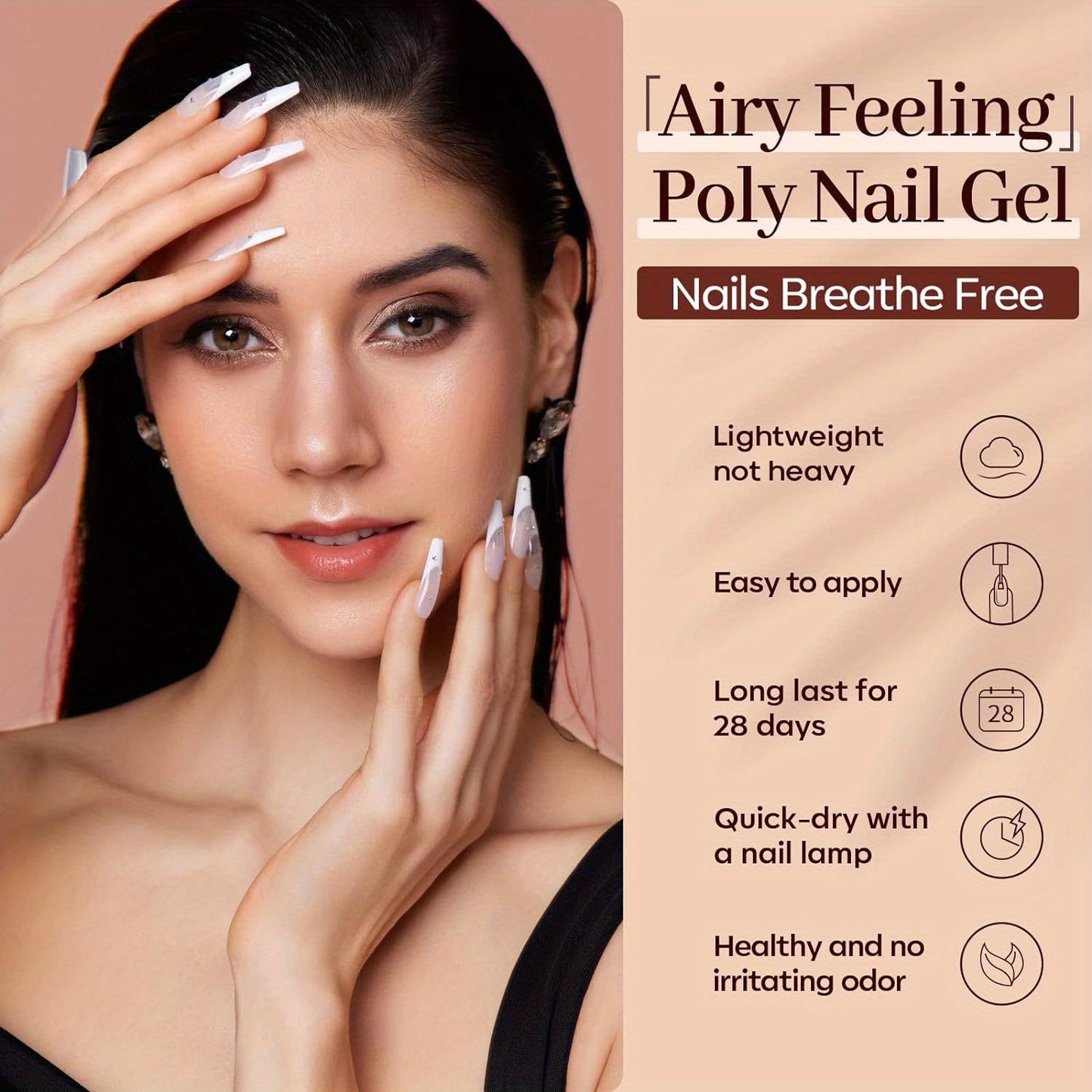 Modelones Poly Nail Gel, 6 Colors Nude Skin Tones