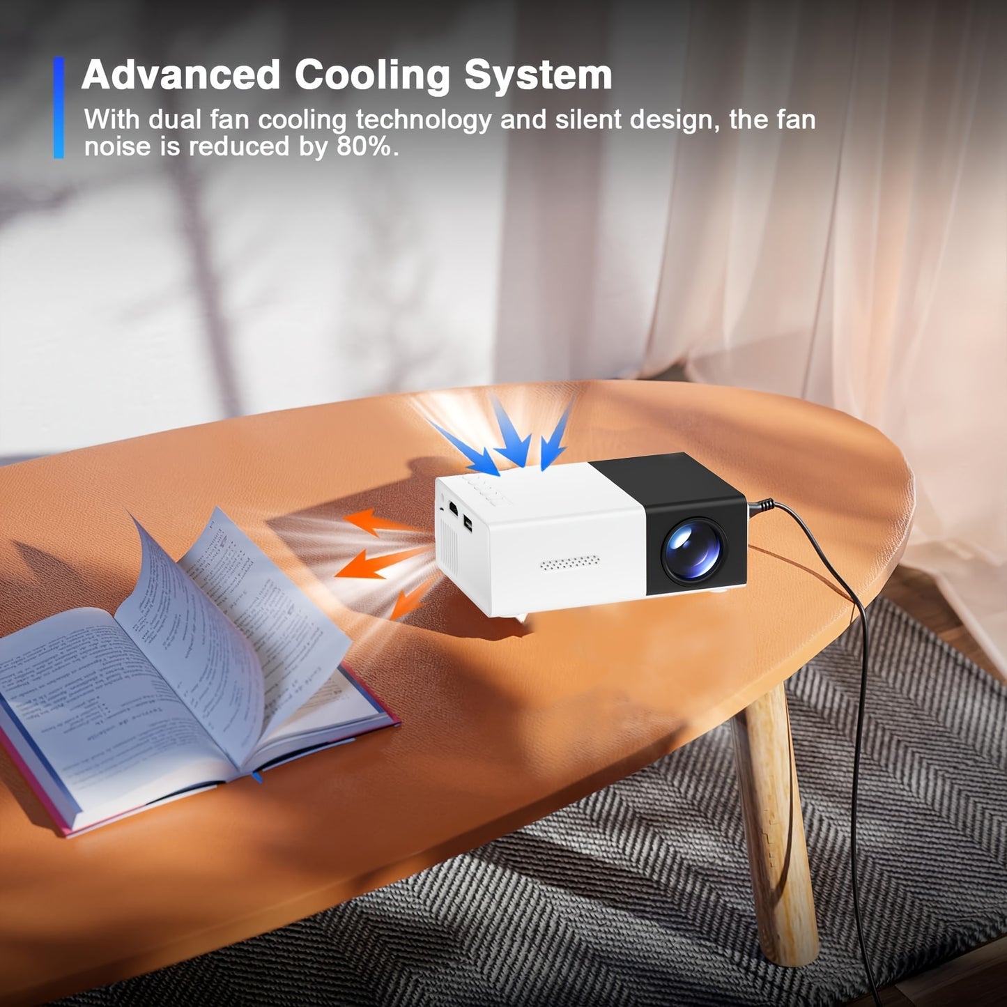 2024 Newest Model Portable Outdoor Projector, Compatible