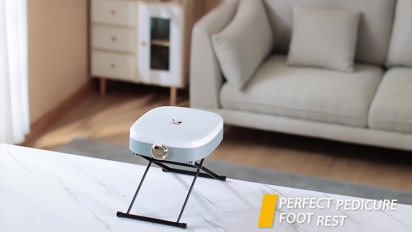 Deluxe Pedicure Stool - Adjustable Foot Rest