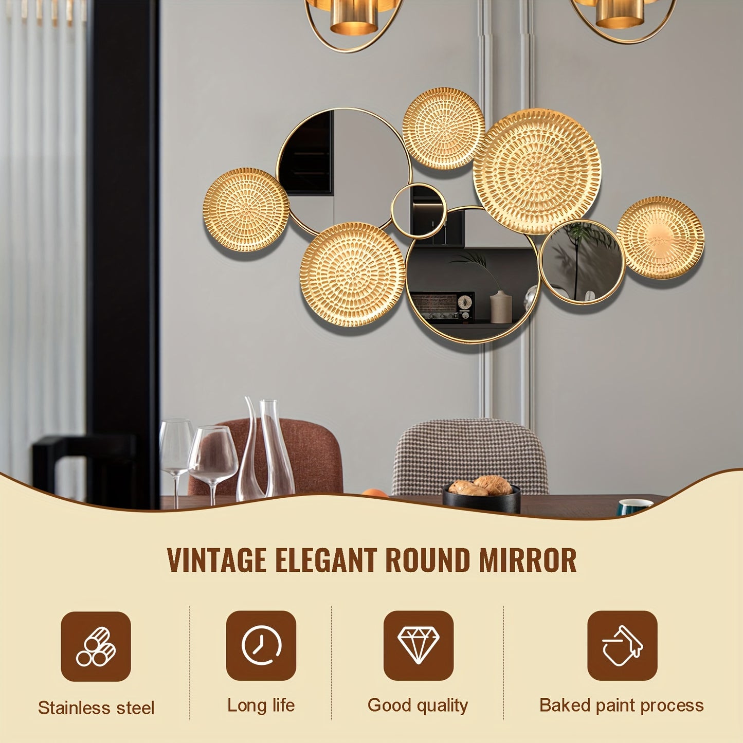 Golden Wall Mirrors Decorative