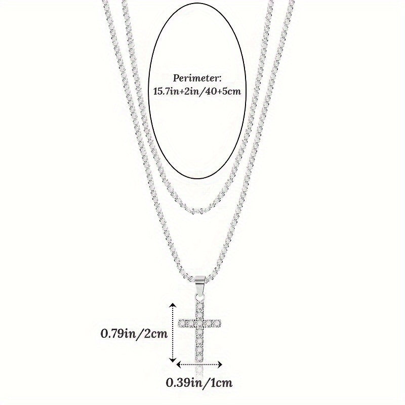 925 Sterling Silver Women's Chain Necklace With Cross Pendant