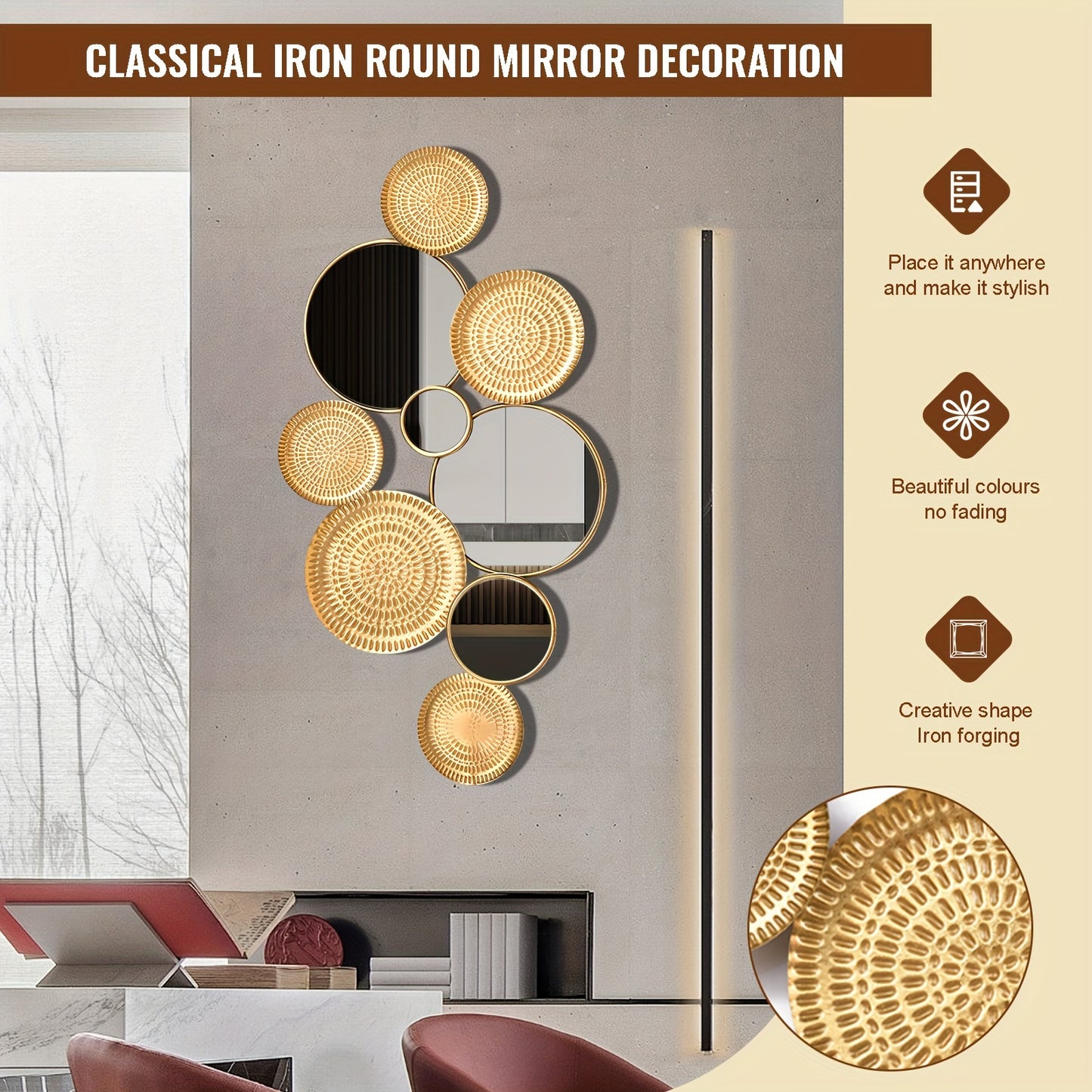 Golden Wall Mirrors Decorative