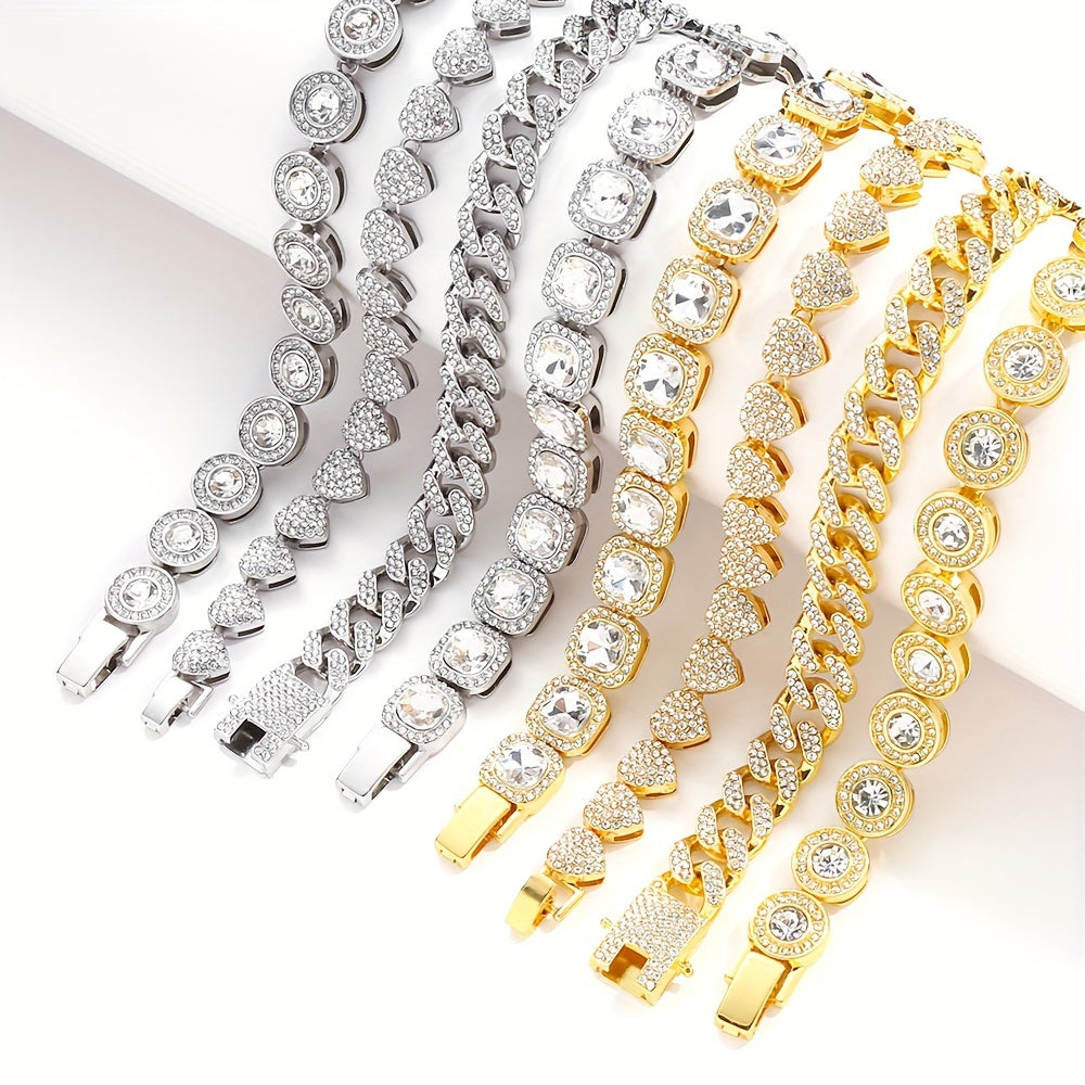 4pcs Vintage Heart-Shaped Rhinestone