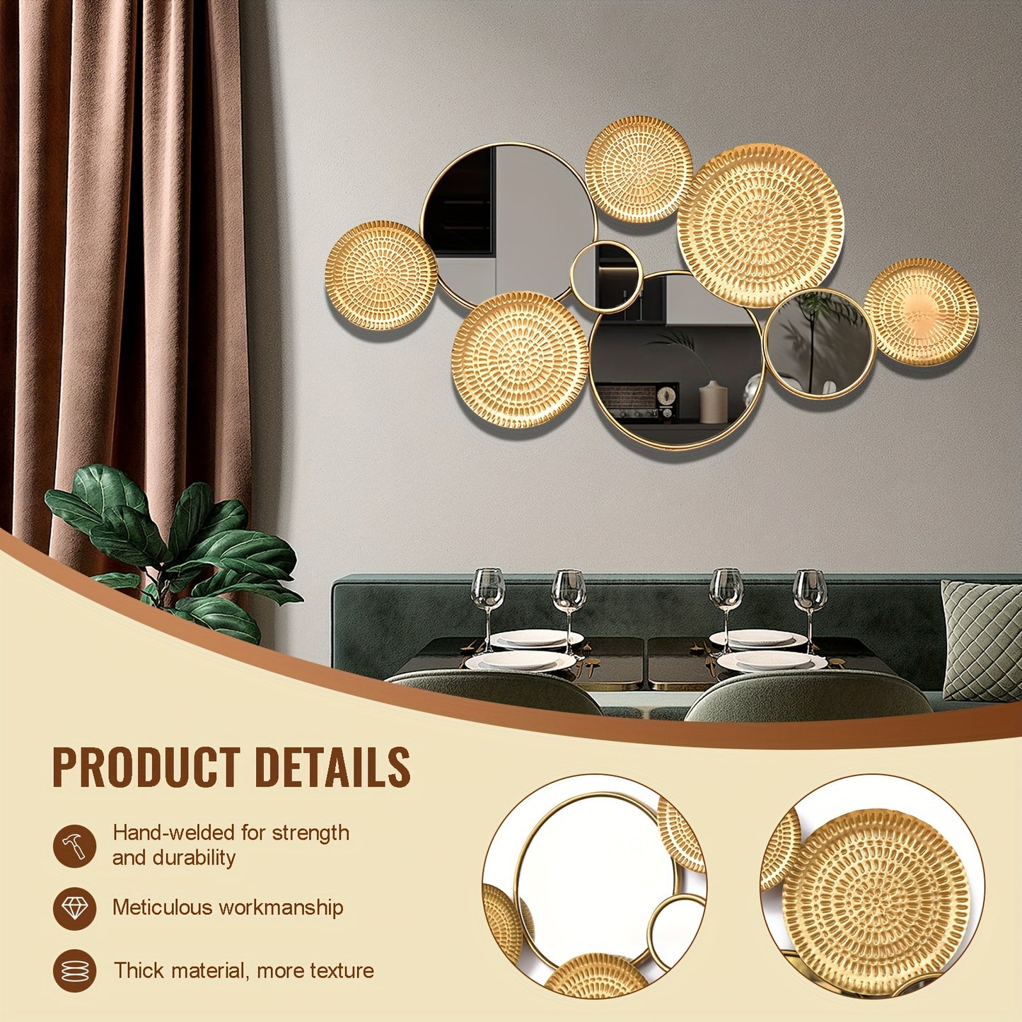 Golden Wall Mirrors Decorative